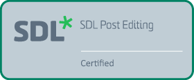 SDL Post Editing Certified.